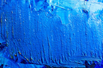 Abstract colorful oil painting on canvas. Oil paint texture with brush and palette knife strokes. Multi colored wallpaper. Macro close up acrylic background. Modern art concept. Horizontal fragment.