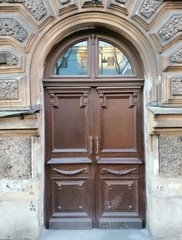 decoration wooden doors of the old building  