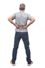 full portrait of man on back pain