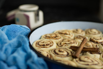 Cinnamon rolls ready to be baked