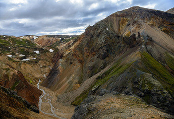 Volcanic mountains of Landmannalaugar in Fjallabak Nature Reserve. Iceland