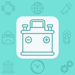 Car battery vector icon sign symbol