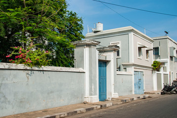 Fototapeta na wymiar French Quarter of Pondicherry, India 