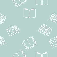 open books outline Seamless pattern