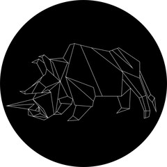 Rhinoceros origami lines. Origami rhinoceros on a white background. - Vector EPS10