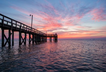 Sunset over Mobile Bay on the Alabama Gulf Coast 