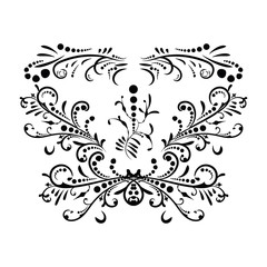 Classic vector black pattern. Damask orient ornament. Classic