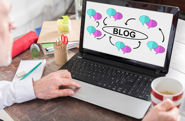 Blog concept on a laptop screen