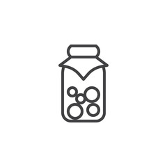 Marinated vegetables line icon. Jar of pickles linear style sign for mobile concept and web design. Preserved food jar outline vector icon. Agriculture symbol, logo illustration. Pixel perfect vector