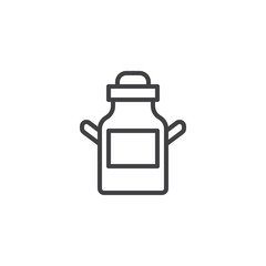 Aluminium milk can line icon. linear style sign for mobile concept and web design. Milk container outline vector icon. Farming, agriculture symbol, logo illustration. Pixel perfect vector graphics