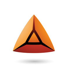 Orange and Bold 3d Pyramid Vector Illustration