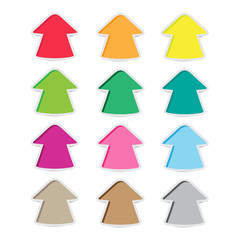 color bright arrow stickers with shadow