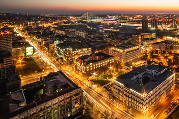 Fototapeta na wymiar Belgrade, Serbia March 31, 2019: Panorama of Belgrade at night. 