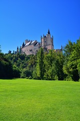Fototapeta na wymiar Landscape with Alcazar of Segovia in Spain