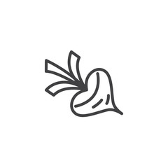 Turnip vegetable line icon. linear style sign for mobile concept and web design. Fresh radish outline vector icon. Symbol, logo illustration. Pixel perfect vector graphics