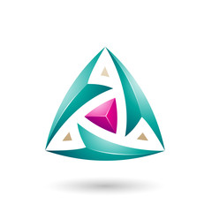 Persian Green Triangle with Arrows Vector Illustration