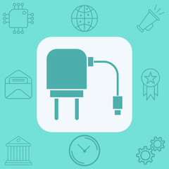 Charging adapter vector icon sign symbol