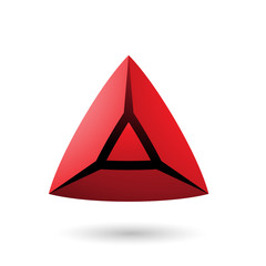 Red and Bold 3d Pyramid Vector Illustration