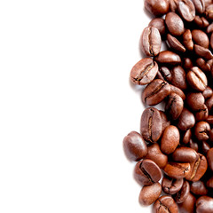 Macro panoramic coffee beans