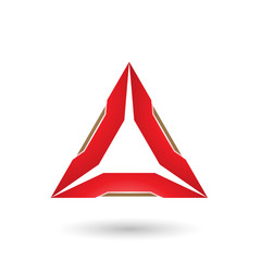 Obraz premium Red Triangle with Beige Edges Vector Illustration