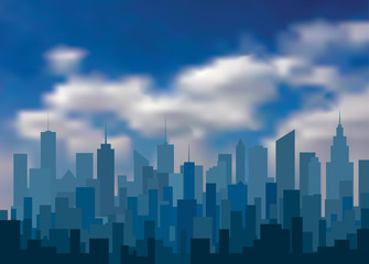Fototapeta premium town and clouds