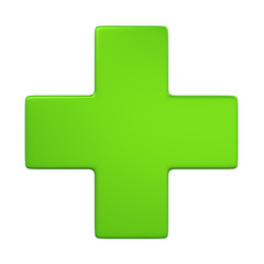 Green Cross Sign Isolated