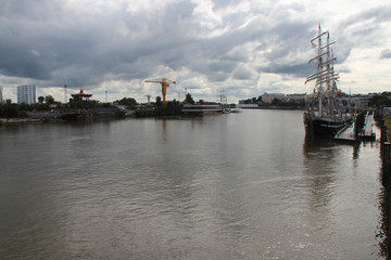 Obraz premium The river Loire in Nantes (France)