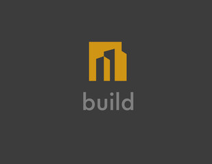 Creative logo abstract 3d cube for building company