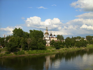 Fototapeta na wymiar Old orthodox monasteries in Moscow and Vologda city Russia