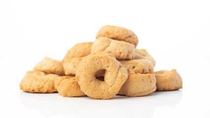 taralli Pretzels on white background