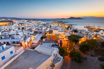 View of the old town of Naxos and its port from the castle.