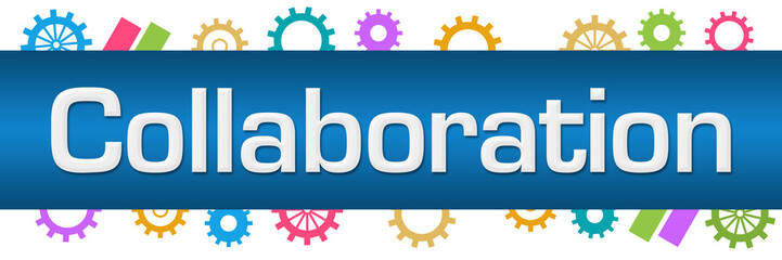 Collaboration Colorful Gears Top Bottom Horizontal 