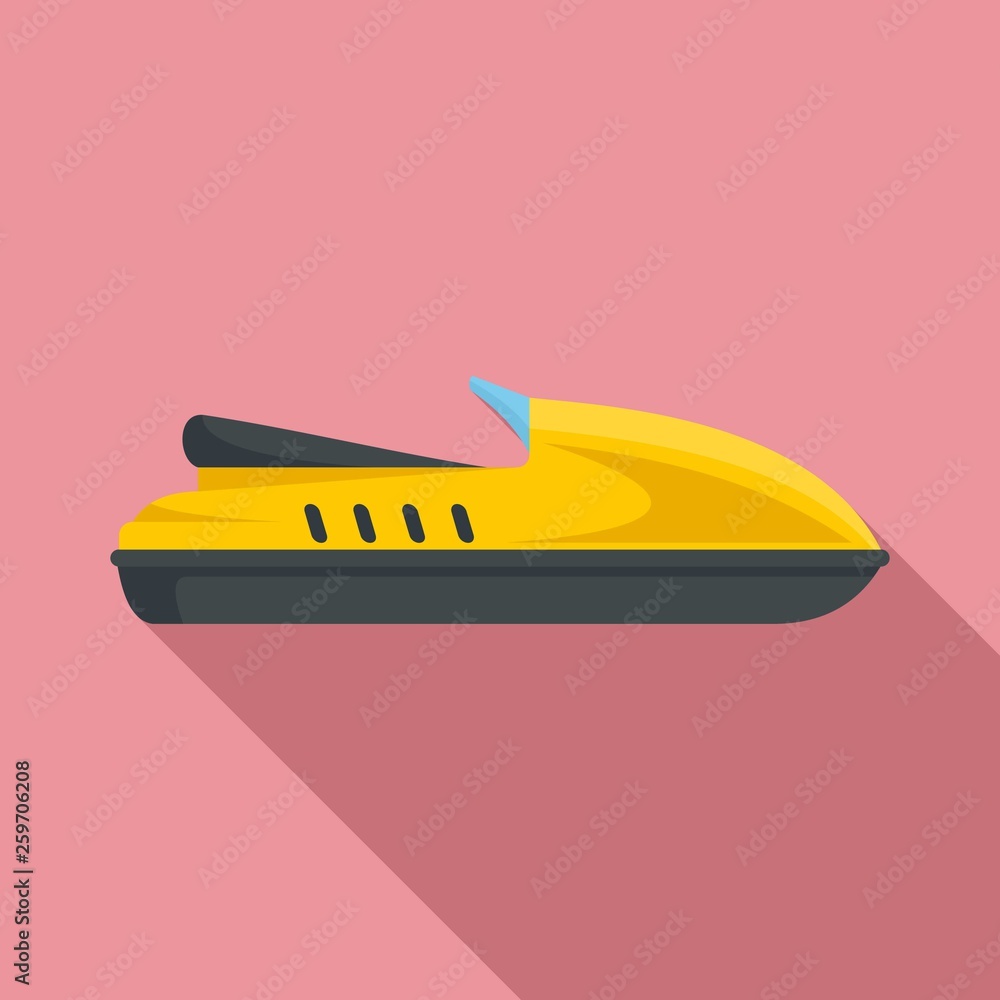 Sticker Speed jet ski icon. Flat illustration of speed jet ski vector icon for web design