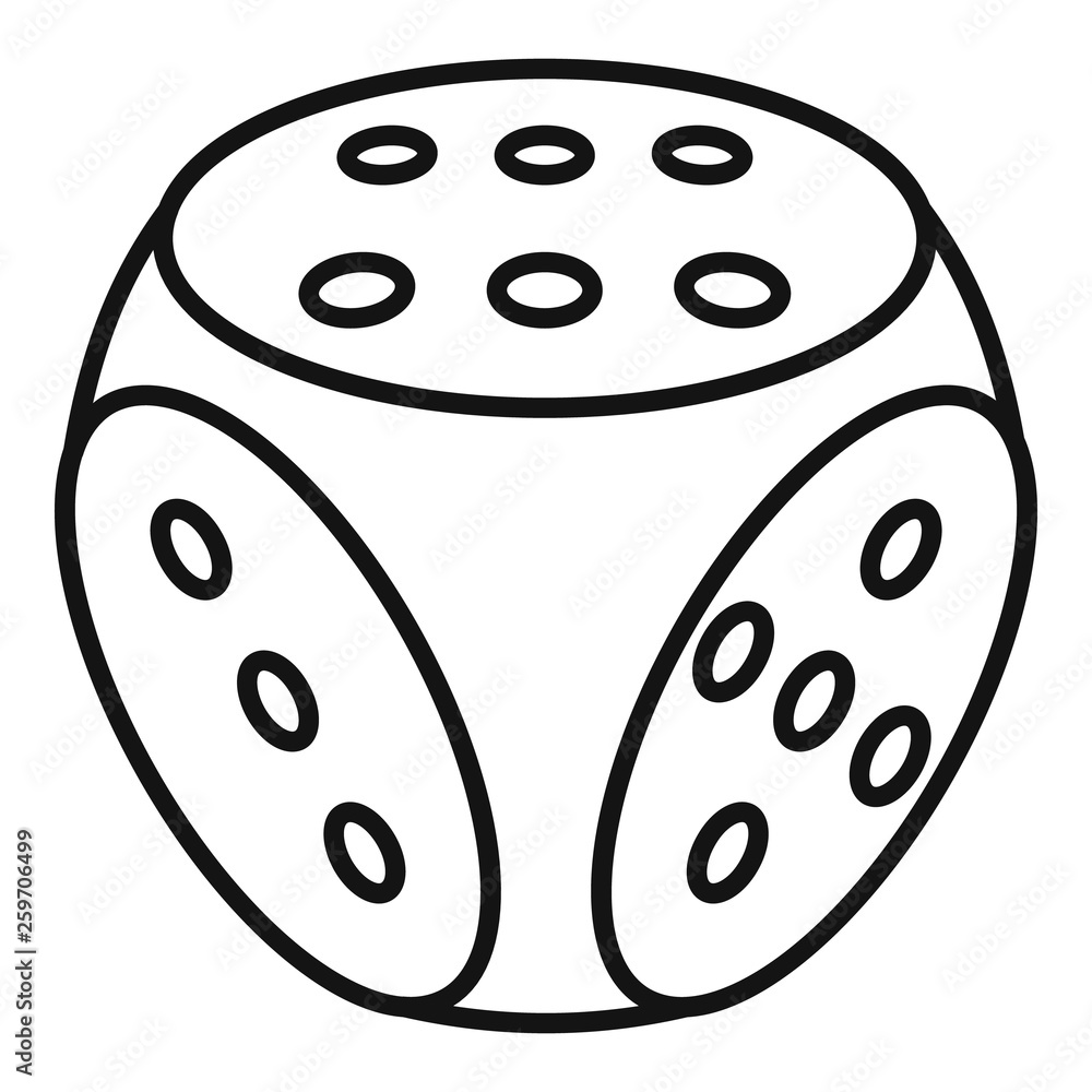 Aufkleber fortune dice icon. outline fortune dice vector icon for web design isolated on white background