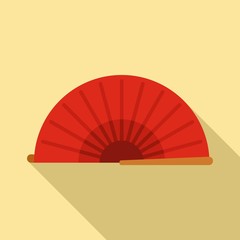 Summer hand fan icon. Flat illustration of summer hand fan vector icon for web design