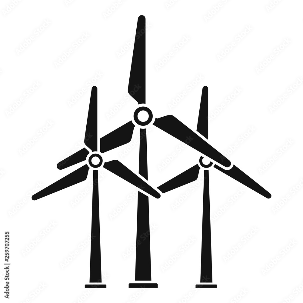Poster development wind turbine icon. simple illustration of development wind turbine vector icon for web d
