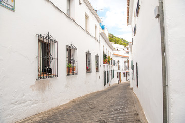 Fototapeta na wymiar Charming white village street in Mijas, Andalusia, Spain.