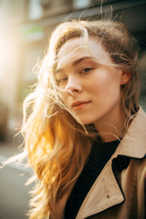 walk at sunset around the city