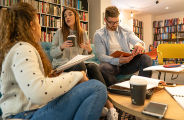 Students in library