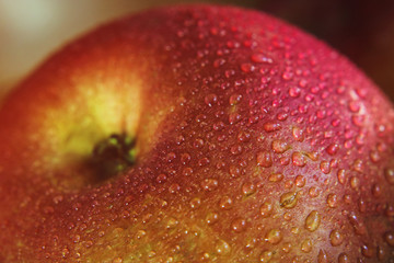 apples in drops of dew. close-up.