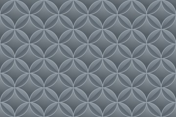 Grey Sphere Abstract Background. Сircle Seamless Background. 3D Render Background