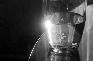 a glass of water