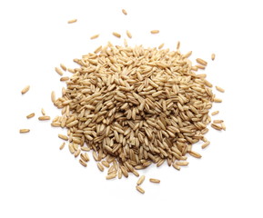Peeled oat grains isolated on white background