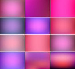 Fototapeta premium Soft and smooth lines minimalist concept pink and purple color tone backgrounds set.