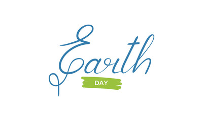 Obraz na płótnie Canvas Earth Day handwritten lettering for greeting card, poster, banner, postcard. International anniversary holiday. Celebrated worldwide in April 22. Vector illustration