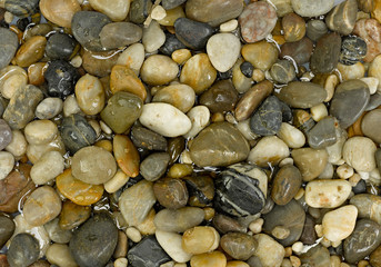 Piedras de río en agua