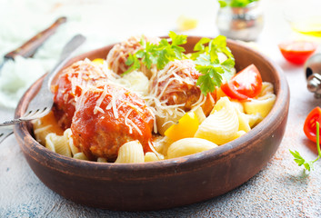 pasta with meatballs