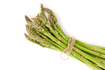 Fresh asparagus isolated on white background