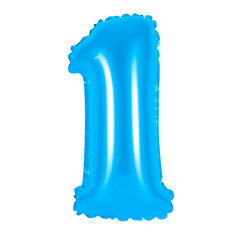 number 1 (one) from balloons (blue)