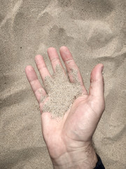 Sand in a man’s hand